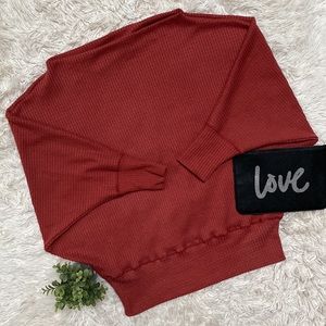 Jenny Boston Dolman Waffle Top 💗 Rust